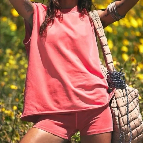 FREE PEOPLE MOVEMENT:”Hot Shot Micro Set”Electric Sunset Shorts/Tank Top NWT - Picture 4 of 8